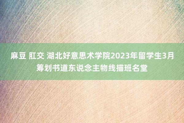 麻豆 肛交 湖北好意思术学院2023年留学生3月筹划书道东说念主物线描班名堂